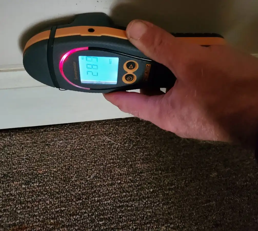 Moisture detection at baseboard during Sewage Cleanup & Sanitation in Lanham